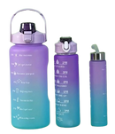 Kit 3 Garrafa Água Motivacional Treino Acadêmico - shopyordy