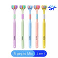 Escova de dentes 3 em 1 de 45° Yalina® ultra fino cabelo macio adulto e crianças