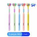 Escova de dentes 3 em 1 de 45° Yalina® ultra fino cabelo macio adulto e crianças