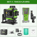 Huepar 704CG 16 Linhas Nível Laser 4D Auto-nivelamento Linha Cruzada Verde Ajuste Brilhante Alinhamento Ferramenta Laser com Bateria de Iões de Lítio