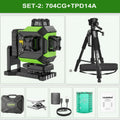 Huepar 704CG 16 Linhas Nível Laser 4D Auto-nivelamento Linha Cruzada Verde Ajuste Brilhante Alinhamento Ferramenta Laser com Bateria de Iões de Lítio