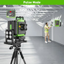 Huepar 704CG 16 Linhas Nível Laser 4D Auto-nivelamento Linha Cruzada Verde Ajuste Brilhante Alinhamento Ferramenta Laser com Bateria de Iões de Lítio