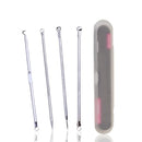 Kit de 4 ferramentas Extrator Acne Removedor de Cravos Aço inoxidável Espinhas - shopyordy